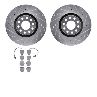 R1 Concepts® - Drilled and Slotted Front Brake Kit with Euro Ceramic Pads