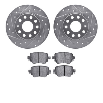 R1 Concepts® - Drilled and Slotted Rear Brake Kit with Euro Ceramic Pads