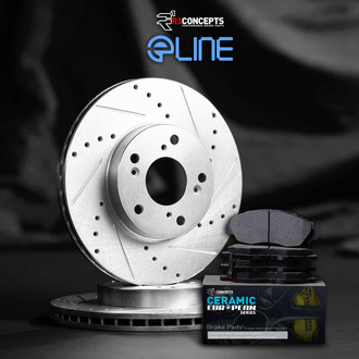R1 Concepts® - Drilled and Slotted Rear Brake Kit with Euro Ceramic Pads