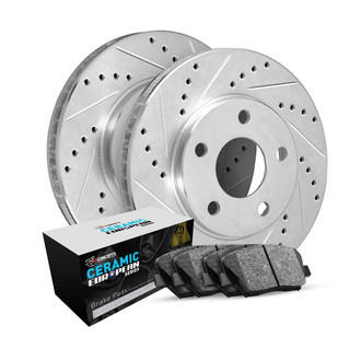 R1 Concepts® - Drilled and Slotted Rear Brake Kit with Euro Ceramic Pads
