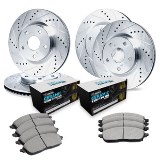 R1 Concepts® - Drilled and Slotted Brake Kit with Euro Ceramic Pads