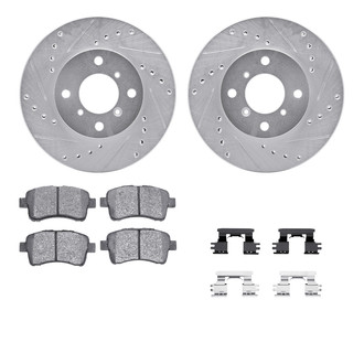 R1 Concepts® - Drilled and Slotted Front Brake Kit with Optimum OE Pads