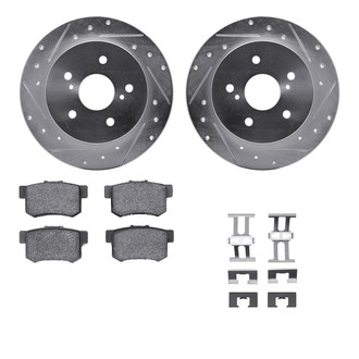 R1 Concepts® - Drilled and Slotted Rear Brake Kit with Optimum OE Pads