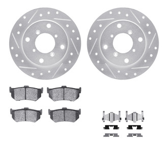R1 Concepts® - Drilled and Slotted Rear Brake Kit with Optimum OE Pads