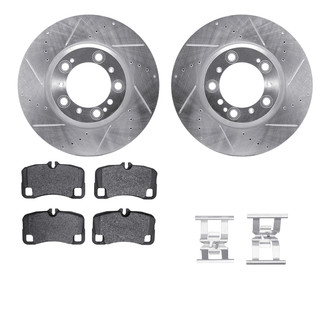 R1 Concepts® - Drilled and Slotted Rear Brake Kit with Optimum OE Pads