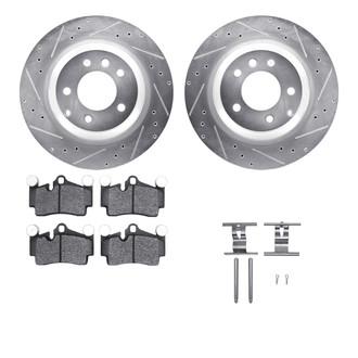 R1 Concepts® - Drilled and Slotted Rear Brake Kit with Optimum OE Pads