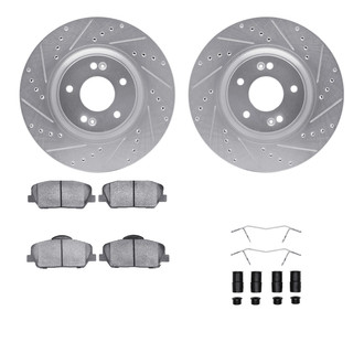 R1 Concepts® - Drilled and Slotted Front Brake Kit with Optimum OE Pads