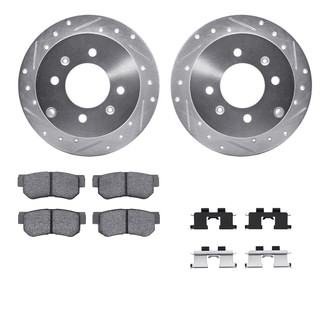 R1 Concepts® - Drilled and Slotted Rear Brake Kit with Optimum OE Pads