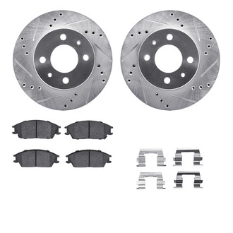 R1 Concepts® - Drilled and Slotted Front Brake Kit with Optimum OE Pads