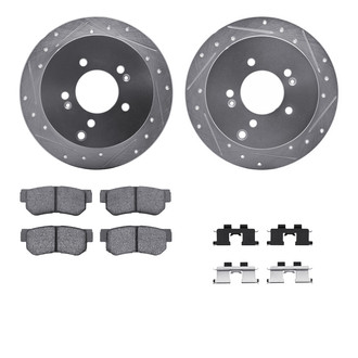 R1 Concepts® - Drilled and Slotted Rear Brake Kit with 5000 OE Pads