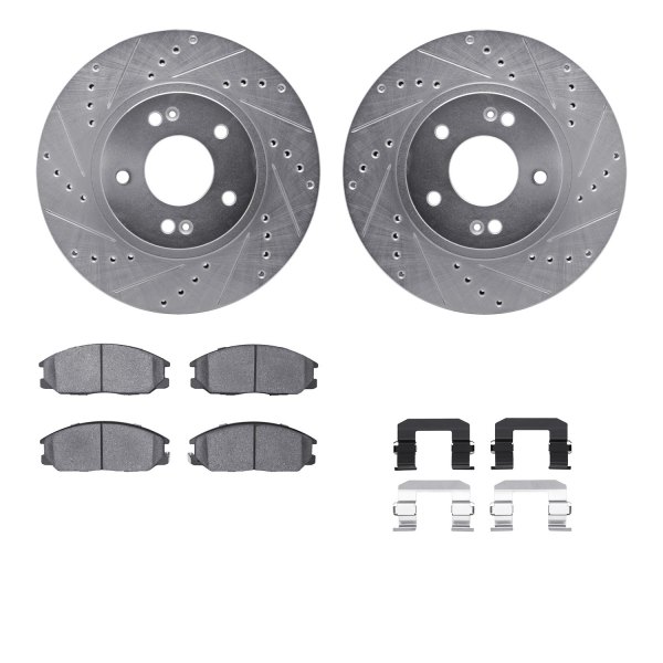  R1 Concepts® - Drilled and Slotted Front Brake Kit with 5000 OE Pads