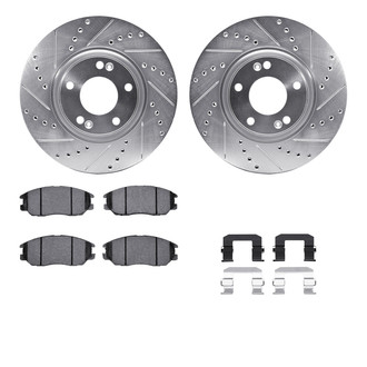 R1 Concepts® - Drilled and Slotted Front Brake Kit with Optimum OE Pads