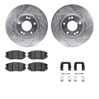 R1 Concepts® - Drilled and Slotted Front Brake Kit with Optimum OE Pads