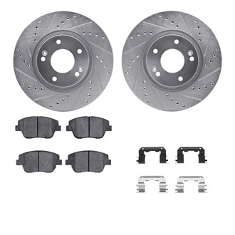 R1 Concepts® - Drilled and Slotted Front Brake Kit with Optimum OE Pads