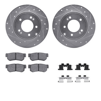 R1 Concepts® - Drilled and Slotted Rear Brake Kit with Optimum OE Pads