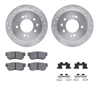 R1 Concepts® - Drilled and Slotted Rear Brake Kit with Optimum OE Pads