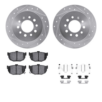 R1 Concepts® - Drilled and Slotted Rear Brake Kit with Optimum OE Pads