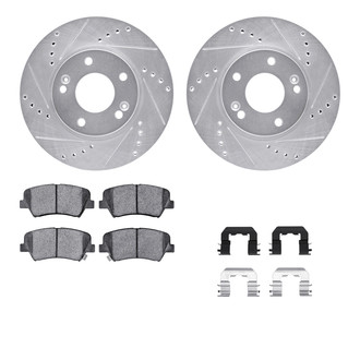 R1 Concepts® - Drilled and Slotted Front Brake Kit with Optimum OE Pads