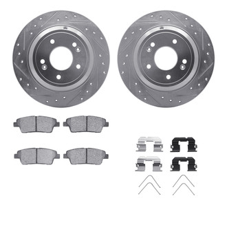R1 Concepts® - Drilled and Slotted Rear Brake Kit with Optimum OE Pads