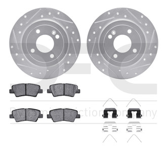 R1 Concepts® - Drilled and Slotted Rear Brake Kit with Optimum OE Pads