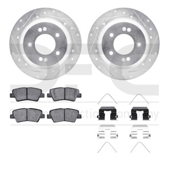 R1 Concepts® - Drilled and Slotted Rear Brake Kit with Optimum OE Pads
