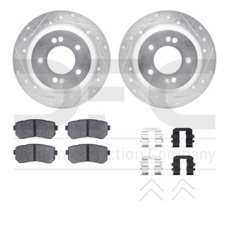 R1 Concepts® - Drilled and Slotted Rear Brake Kit with Optimum OE Pads
