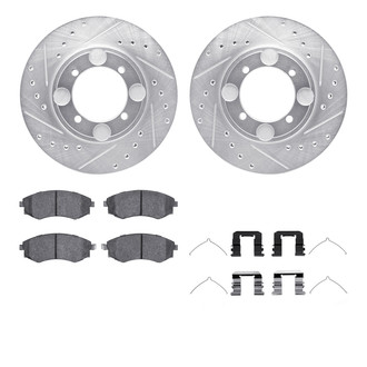 R1 Concepts® - Drilled and Slotted Front Brake Kit with Optimum OE Pads