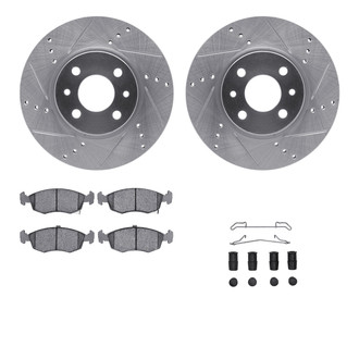 R1 Concepts® - Drilled and Slotted Front Brake Kit with Optimum OE Pads