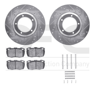 R1 Concepts® - Drilled and Slotted Front Brake Kit with Optimum OE Pads