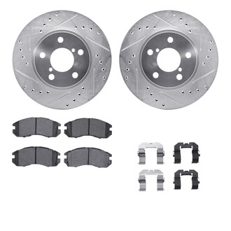 R1 Concepts® - Drilled and Slotted Front Brake Kit with Optimum OE Pads