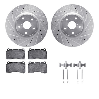 R1 Concepts® - Drilled and Slotted Front Brake Kit with Optimum OE Pads