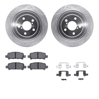 R1 Concepts® - Drilled and Slotted Rear Brake Kit with Optimum OE Pads