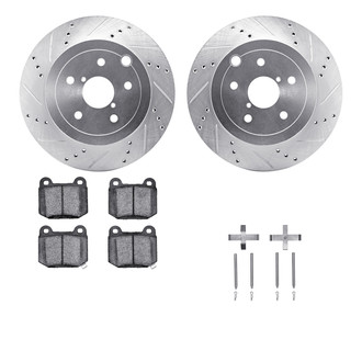 R1 Concepts® - Drilled and Slotted Rear Brake Kit with Optimum OE Pads