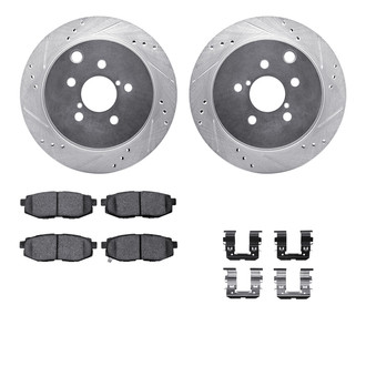 R1 Concepts® - Drilled and Slotted Rear Brake Kit with 5000 OE Pads