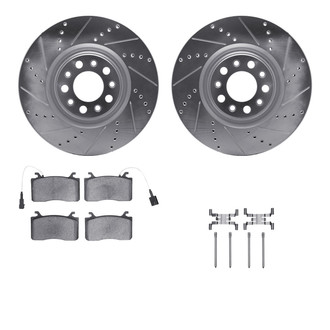 R1 Concepts® - Drilled and Slotted Front Brake Kit with Optimum OE Pads
