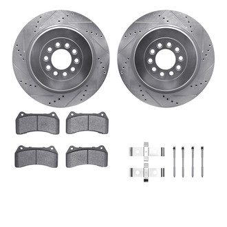 R1 Concepts® - Drilled and Slotted Front Brake Kit with Optimum OE Pads