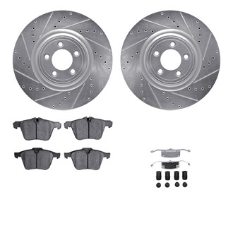 R1 Concepts® - Drilled and Slotted Front Brake Kit with Optimum OE Pads