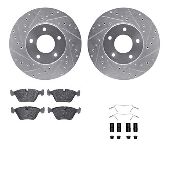 R1 Concepts® - Drilled and Slotted Front Brake Kit with Optimum OE Pads