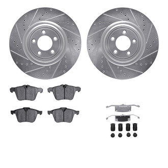 R1 Concepts® - Drilled and Slotted Front Brake Kit with Optimum OE Pads