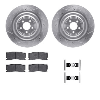 R1 Concepts® - Drilled and Slotted Front Brake Kit with Optimum OE Pads