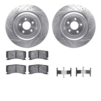 R1 Concepts® - Drilled and Slotted Rear Brake Kit with Optimum OE Pads