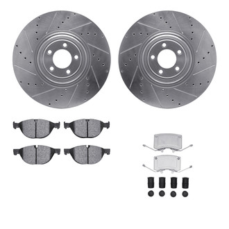 R1 Concepts® - Drilled and Slotted Front Brake Kit with Optimum OE Pads