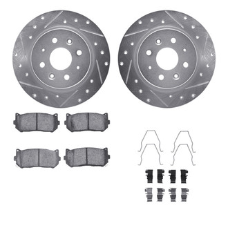 R1 Concepts® - Drilled and Slotted Rear Brake Kit with Optimum OE Pads