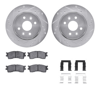 R1 Concepts® - Drilled and Slotted Front Brake Kit with Optimum OE Pads