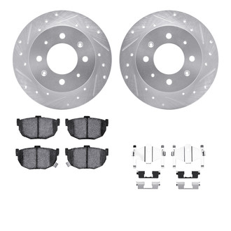 R1 Concepts® - Drilled and Slotted Rear Brake Kit with Optimum OE Pads