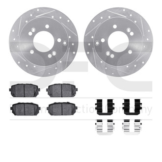 R1 Concepts® - Drilled and Slotted Rear Brake Kit with Optimum OE Pads