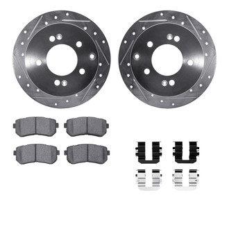 R1 Concepts® - Drilled and Slotted Rear Brake Kit with Optimum OE Pads