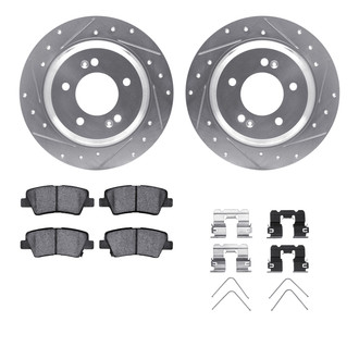 R1 Concepts® - Drilled and Slotted Rear Brake Kit with Optimum OE Pads