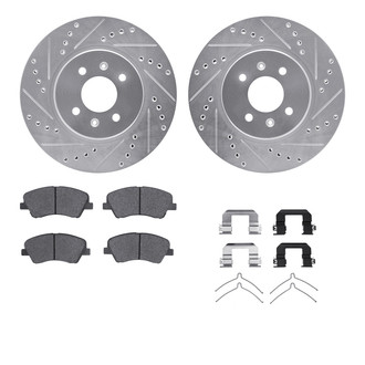 R1 Concepts® - Drilled and Slotted Front Brake Kit with Optimum OE Pads
