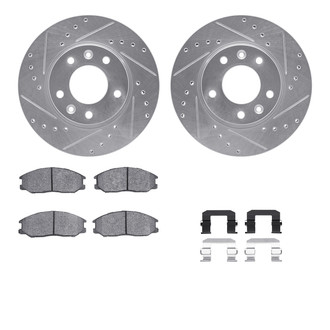 R1 Concepts® - Drilled and Slotted Front Brake Kit with Optimum OE Pads
